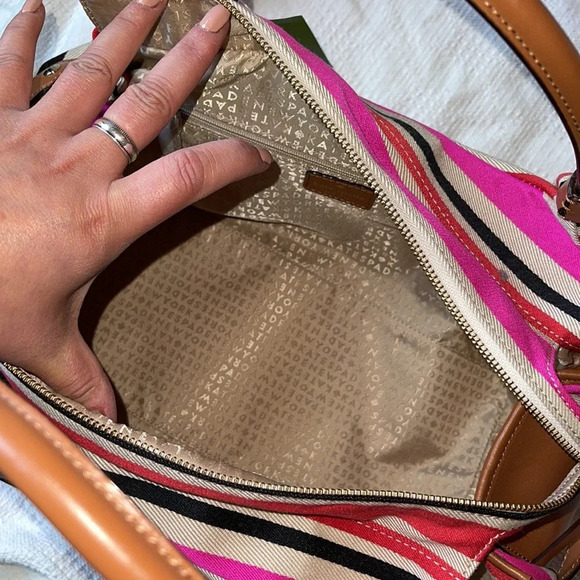 KATE SPADE - Stevie striped hobo bag ♠️🩷❤️NWT - Picture 5 of 13